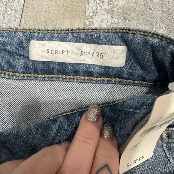 ANTHRO Pilcro and the Letterpress Script Pearl High Rise Skinny Jeans Sz 25 - Picture 4 of 12